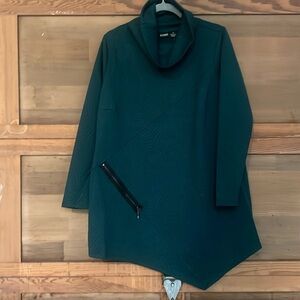 Evans green dress tunic tilly textured